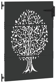 Portão de Jardim Preto 100 x 150 cm Aço com Revestimento em Pó