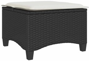Bancos de jardim com almofadas 2 unid 55x55x36 cm vime PE preto