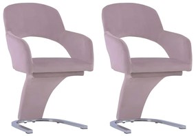 vidaXL Cadeiras de jantar 2 pcs veludo rosa