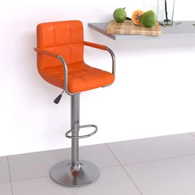 vidaXL Banco de bar couro artificial laranja