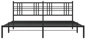 Estrutura de cama com cabeceira 193x203 cm metal preto
