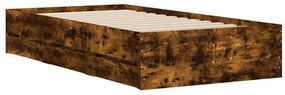 Estrutura de cama c/ gavetas derivados madeira carvalho fumado