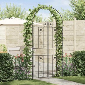 vidaXL Arco de Jardim Liso Preto 115 x 37 x 226 cm