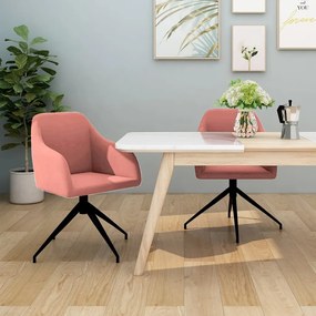 vidaXL Cadeiras de jantar 2 pcs veludo rosa
