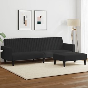 vidaXL 2 pcs conjunto de sofás veludo preto