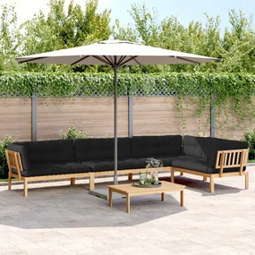 vidaXL 5 pcs móveis de paletes p/ jardim com almofadões acácia maciça