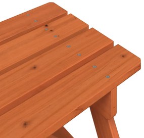 Mesa de piquenique para 4 crianças com guarda-sol abeto maciço