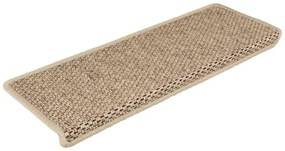 Tapetes escada adesivos aspeto sisal 15pcs 65x21x4cm cor areia