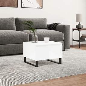 vidaXL Mesa de centro 50x46x35 cm derivados madeira branco brilhante