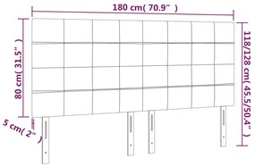 Cabeceira de cama 4 pcs tecido 90x5x78/88 cm cinzento-escuro