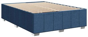 Cama com molas/colchão 140x190 cm tecido azul