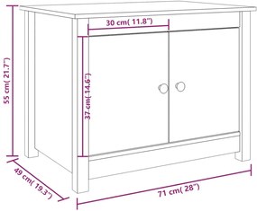 Mesa de centro 71x49x55 cm pinho maciço branco