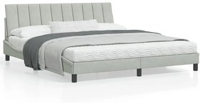 vidaXL Estrutura de cama sem colchão 180x200 cm veludo cinzento-claro