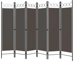 Divisória/biombo com 6 painéis 240x180 cm antracite