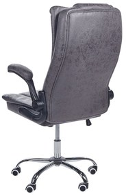 Cadeira de escritório em pele sintética cinzenta grafite SUBLIME Beliani