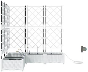 Plantadores de Jardim com Sistema de Irrigação 5 pcs Branco