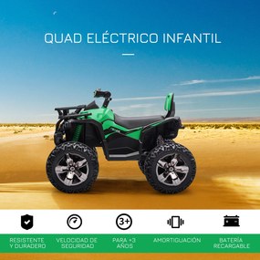 HOMCOM Quadriciclo Elétrico 12V para Crianças acima de 3 Anos com Faro