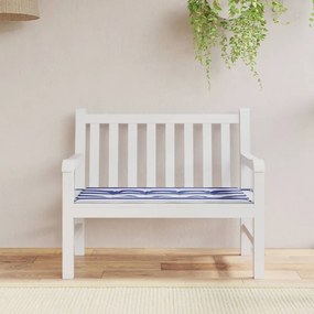 vidaXL Almofadão p/ banco jardim 100x50x4 cm tecido oxford azul/branco