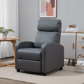 Poltrona de Massagem Poltrona Relax Reinclinável com Controle Remoto 2 Zonas de Massagem 8 Programas 5 Níveis de Intensidade Estofado em PU