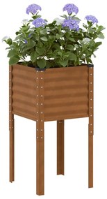vidaXL Vaso/floreira 45x45x88 cm aço resistente às intempéries