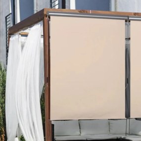 Toldo exterior enrolável de 2,5 x 1,6 m com manivela, em alumínio e poliéster de 280 g/m² com proteção UV50+, cor creme