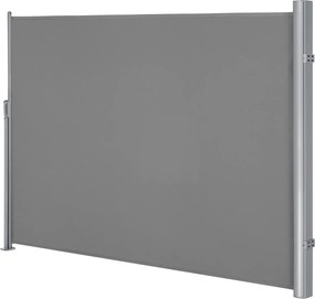 Toldo lateral 160 x 400 cm com caixa em liga de alumínio, extensível, opaco cinzento