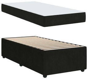 Estrutura de cama com colchão Outros Preto 90 x 190 cm Veludo
