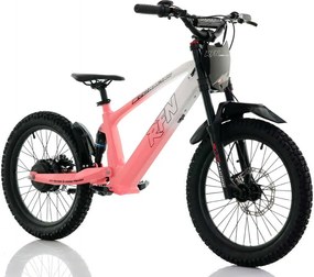 Bicicleta elétrica infantil sem pedais 750W 20" 36V 7.5Ah RXF EVO-RACING Rosa/Branco