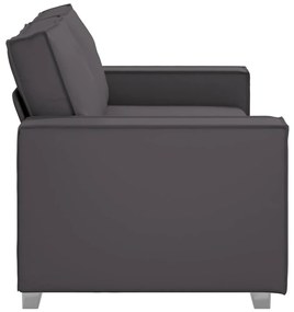 Sofá Loveseat vidaXL Cinza 140 cm em Couro Sintético