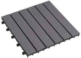 Ladrilhos de terraço 20 pcs 30x30 cm acácia maciça cinzento
