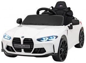 Carro elétrico para Crianças BMW M4 12V Rodas Espuma EVA, Assento couro ecológico Branco
