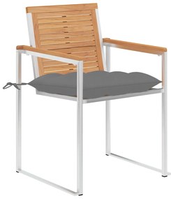 Cadeiras de jardim 8 pcs c/ almofadões madeira de teca maciça