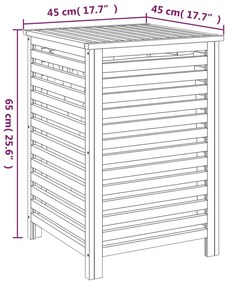 Cesto para roupa suja 45x45x65 cm madeira de nogueira maciça