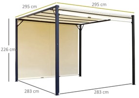 Pérgola de Jardim com Teto Retrátil e Parede Lateral Versátil - 3x3m