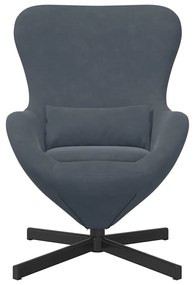 Cadeira Egg vidaXL Veludo Cinza Escuro