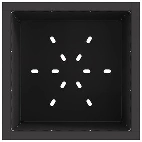 Fogueira Sem Fumaça Quadrada Preta 48x48x50 cm Aço