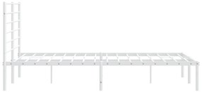 Estrutura de cama com cabeceira 140x190 cm metal branco