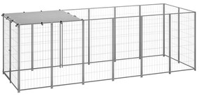 Canil para cães 330x110x110 cm aço prateado