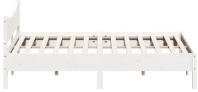 Cama sem colchão 180x200 cm madeira de pinho maciça branco