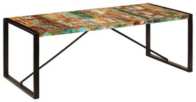 Mesa de jantar madeira recuperada maciça 220x100x75 cm