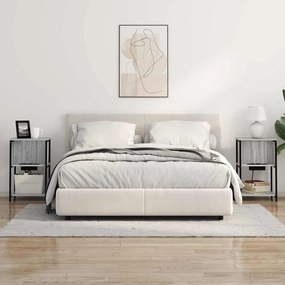 Armário de Cabeceira 2 pcs Sonoma cinzento 38 x 31 x 61 cm