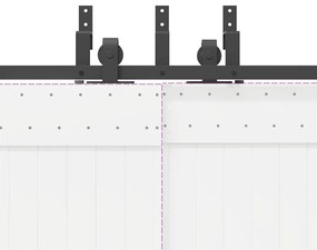 Kit de ferragens para porta deslizante 427 cm aço preto
