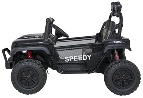 Jipe elétrico para Crianças 2 Lugares 24V 4x4 PASSION 4x4 Off-Road Rodas Espuma EVA, Assento couro ecológico Preto