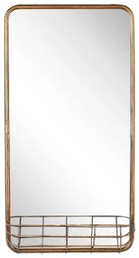 Espelho de parede dourado com prateleira 80 x 40 cm MACON Beliani