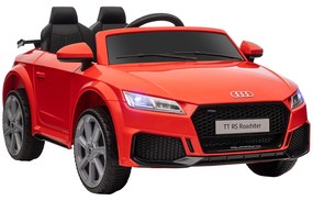 HOMCOM Carro Elétrico Audi TT para Crianças acima de 3 Anos com Controlo Remoto Música e Luzes Bateria 12V 102x60x44 cm Vermelho | Aosom Portugal