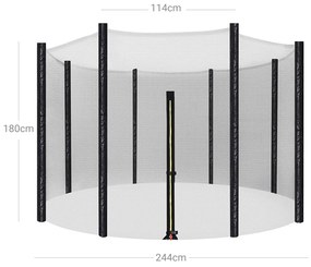 Rede de segurança substituição para trampolim Ø 305 cm Preto