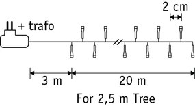 Kerstboomverlichting groen met 1000 LED's wit 20m IP44 - Prancer