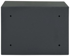 Caixa Segura com Fechadura de Chave Cinza Escuro 25x35x25 cm Aço