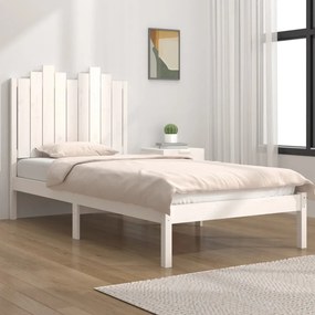vidaXL Estrutura de cama pequena solteiro 75x190cm pinho maciço branco