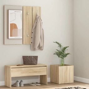 3082056 vidaXL Conjunto de móveis de corredor derivados de madeira sonoma